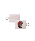University of Tampa Spartan Vegan Saffiano Leather Keychain Card Holder Travel Wallet