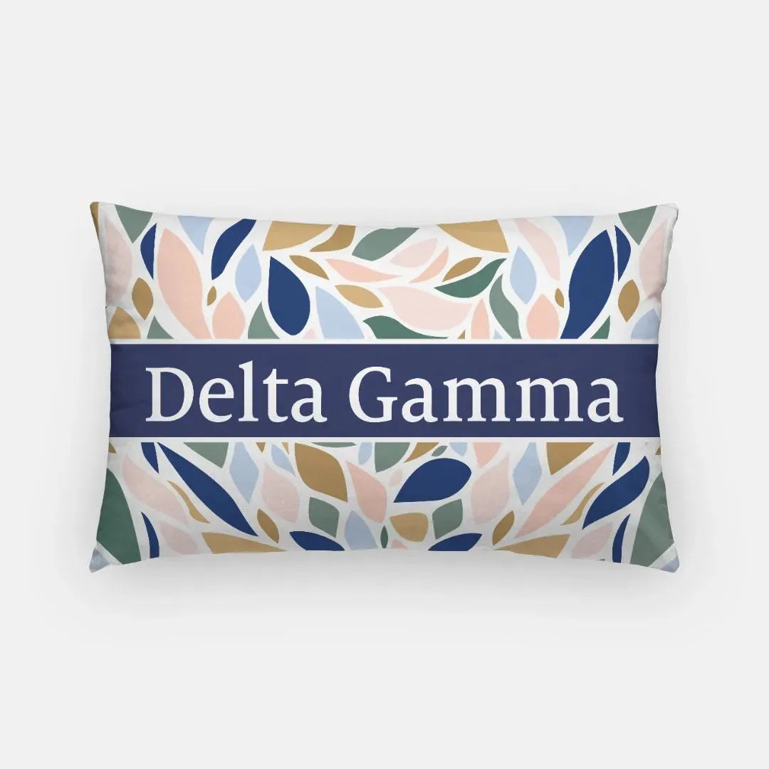 Delta Gamma Lumbar Pillow Cover - Flat Leaves Pillow Covers