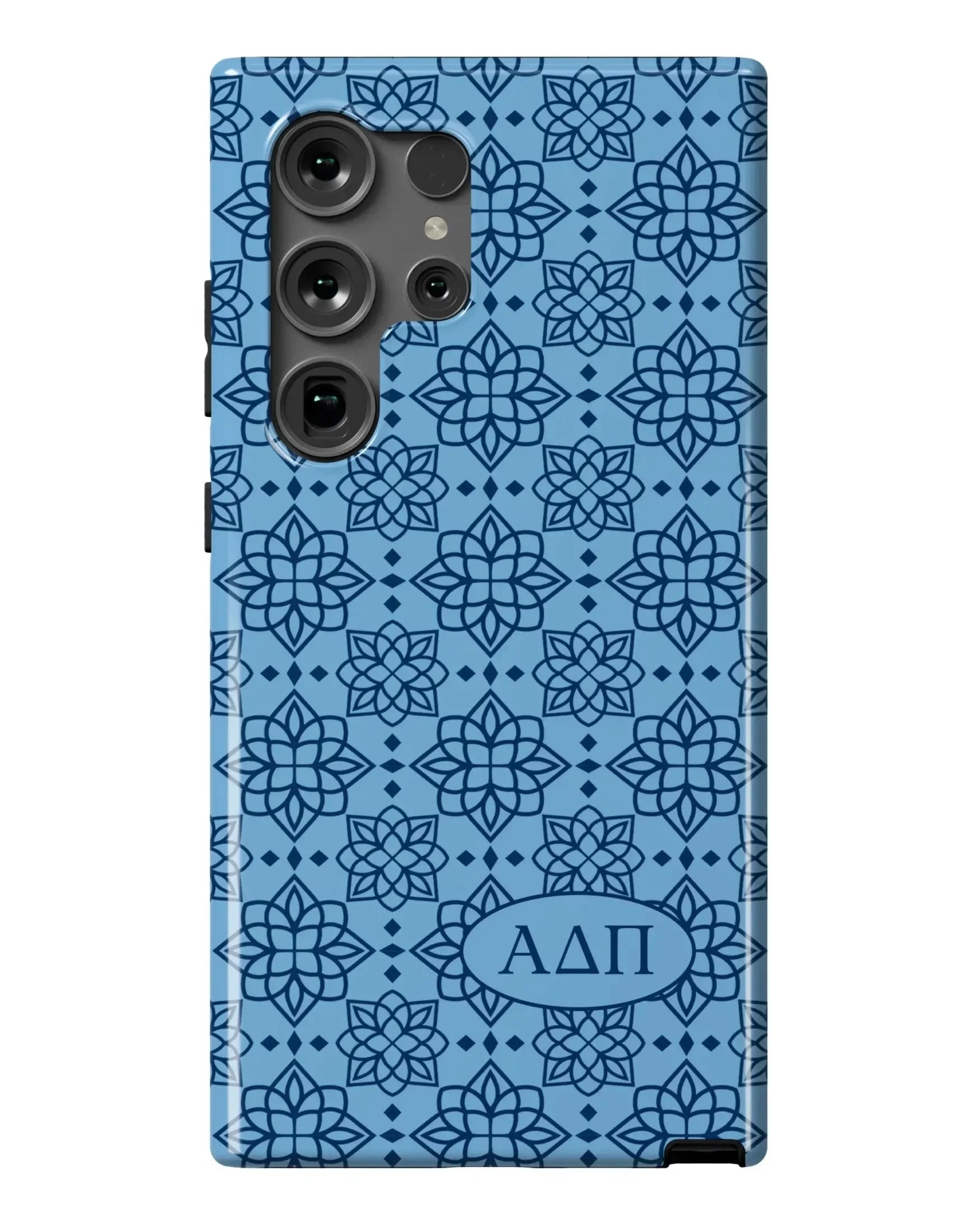 Alpha Delta Pi Samsung Galaxy 24, 23 Mobile Phone Case - Adelphean Blue Ornate Gloss Mobile Phone Cases