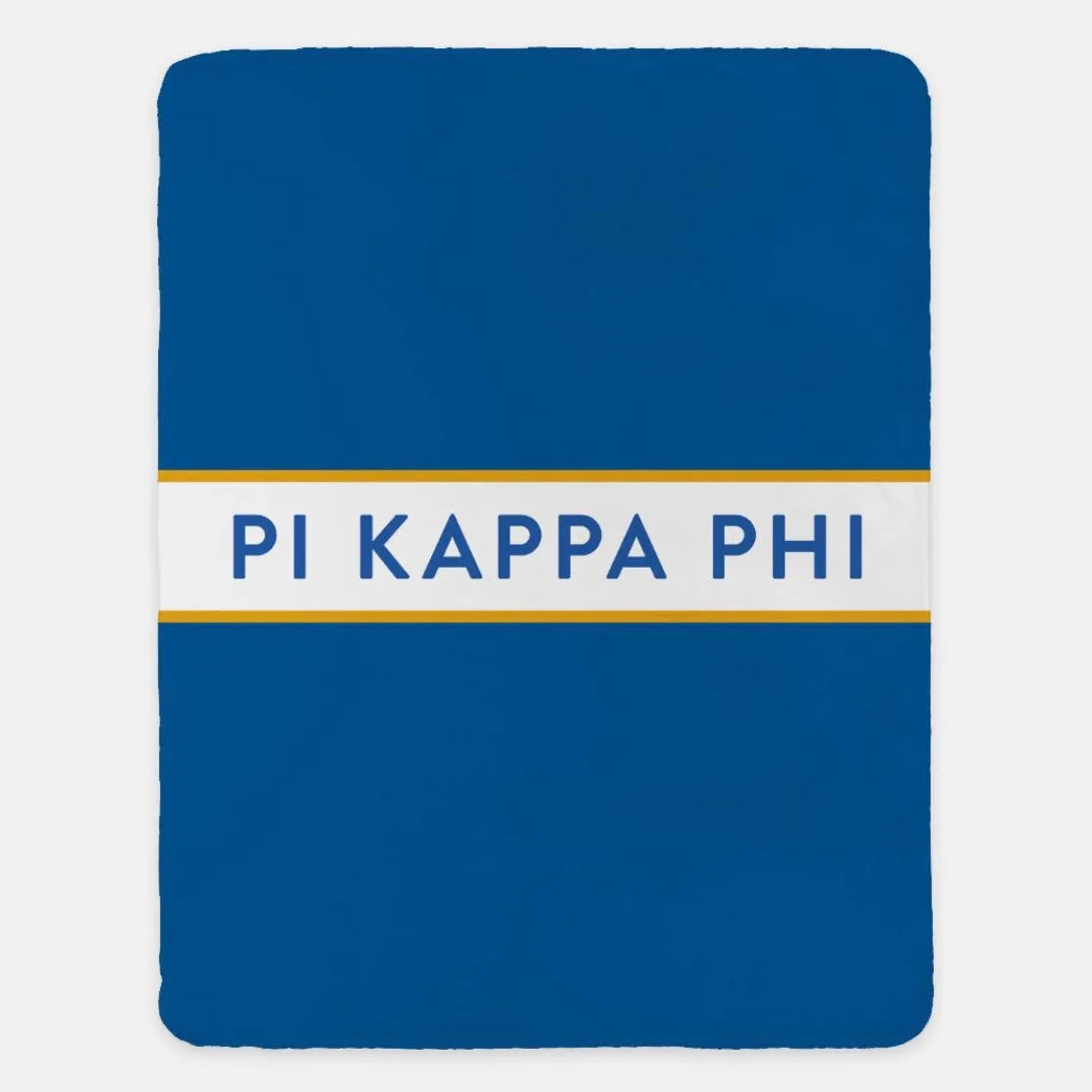 Pi Kappa Phi XL 60x80 Blanket - Traditional Center Band Blue Gold Throw Blankets