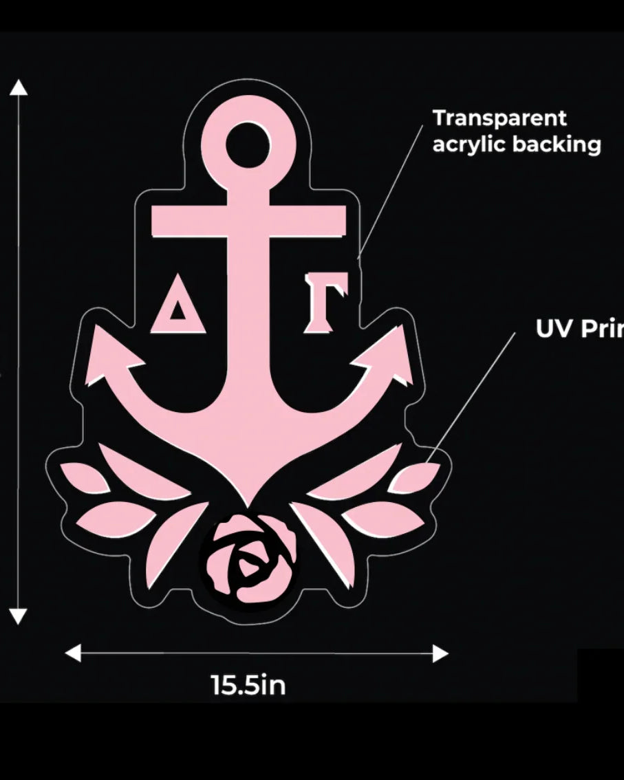 Delta Gamma Heart LED Neon Sign w/ Dimmer | DG Wall Art