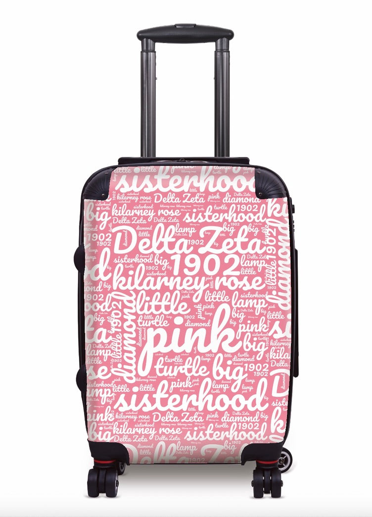 Delta Zeta Carry-on Suitcase Luggage - Expression Art Pink Suitcases