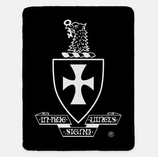 Sigma Chi XL 60x80 Blanket - Coat of Arms Black Throw Blankets