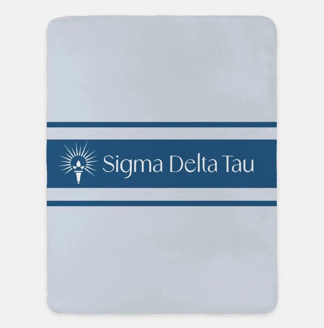 Sigma Delta Tau XL 60x80 Sherpa Throw Blanket - Traditional Powder Blue Throw Blankets