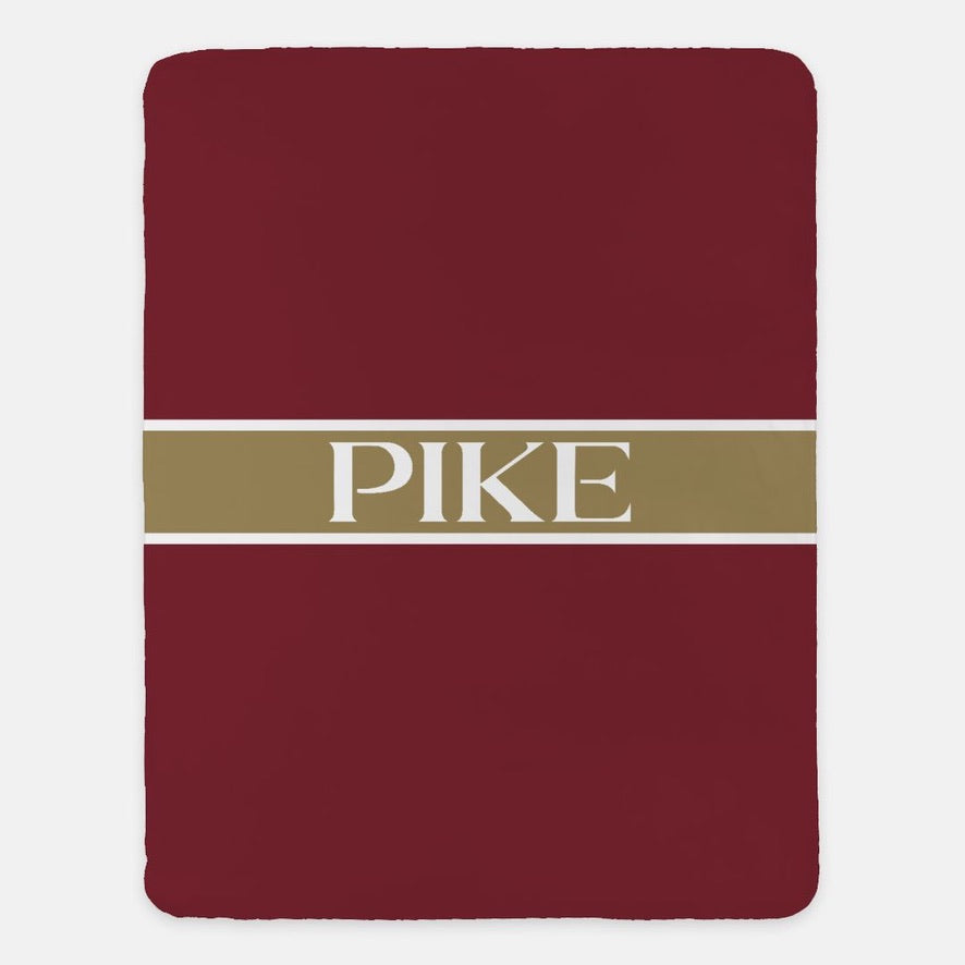 PIKE XL 60x80 Blanket - Center Band Garnet Gold Throw Blankets