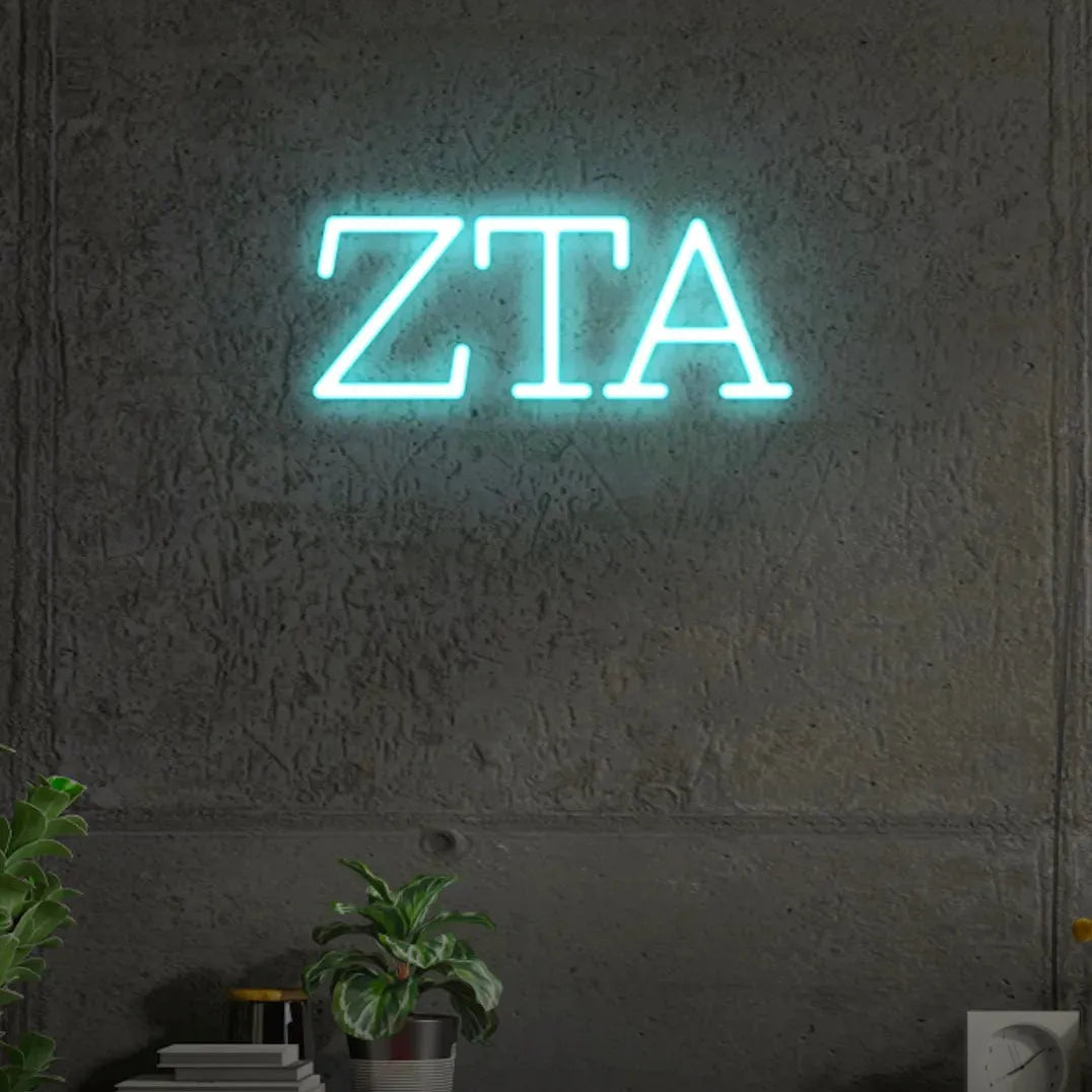 Zeta Tau Alpha LED Neon Sign w/ Dimmer Large Neon Signs