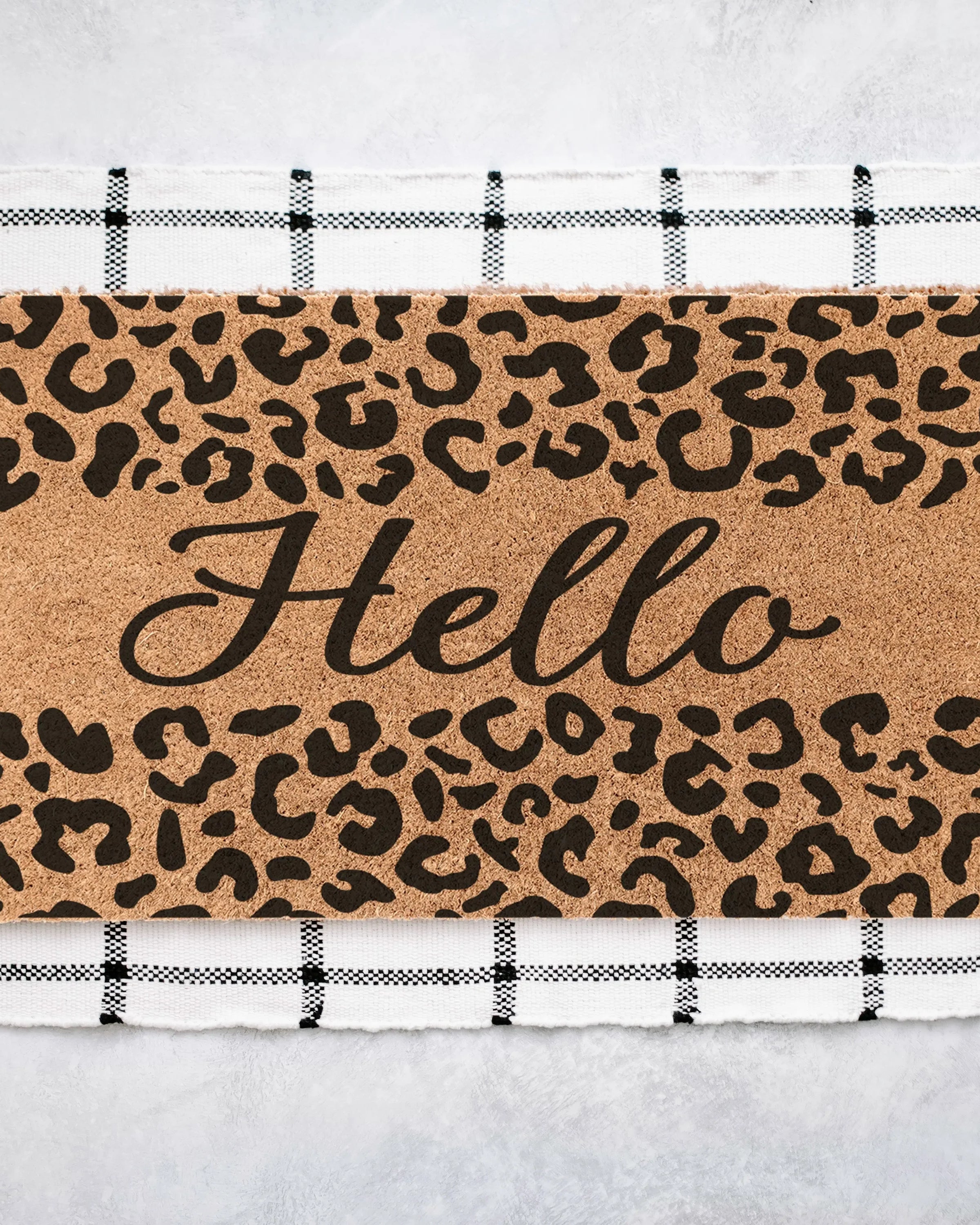 Hello Cheetah Coir Doormat Door Mats