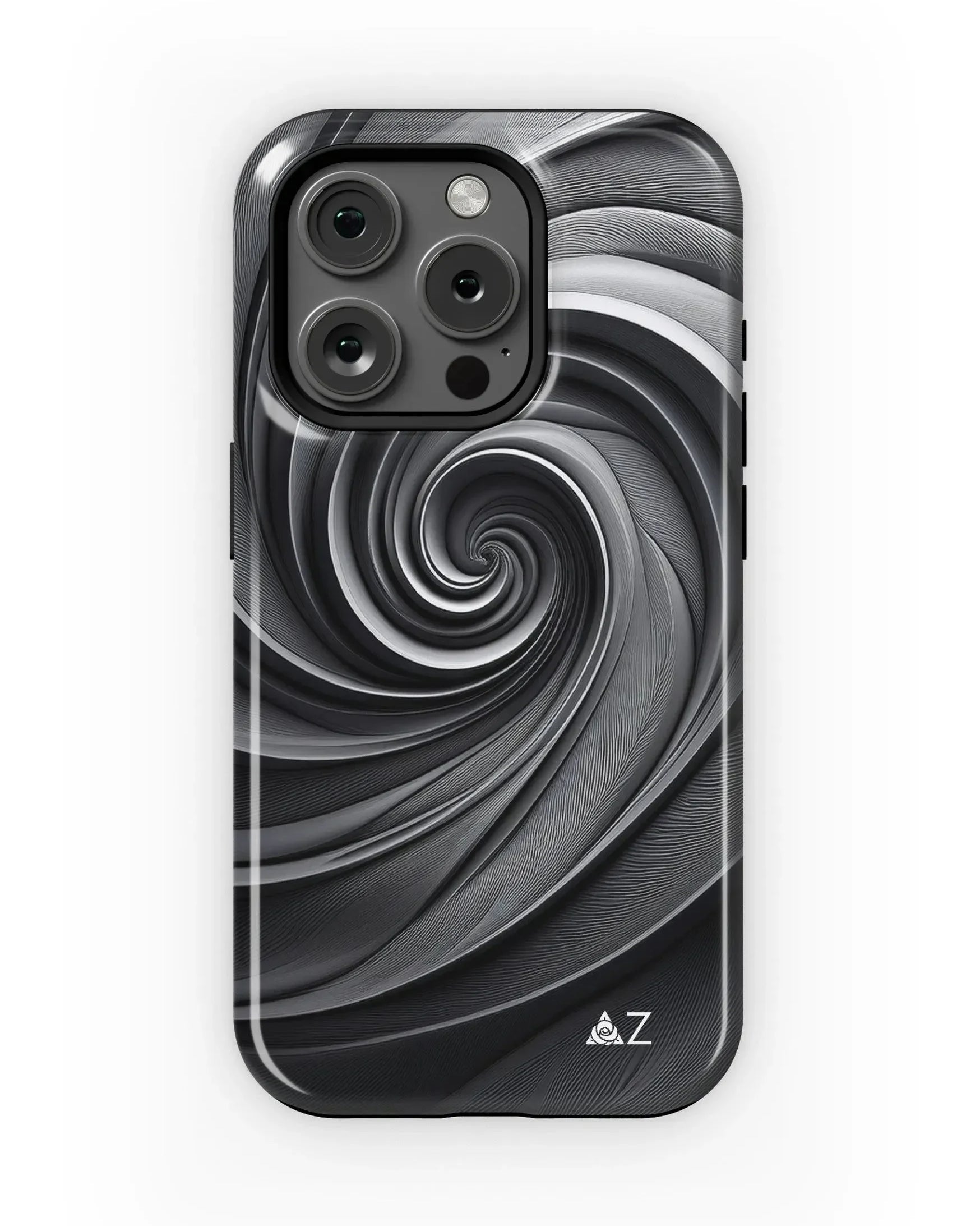 Delta Zeta iPhone 16, 15, 14 Mobile Phone Case - Gray Swirl Gloss Mobile Phone Cases