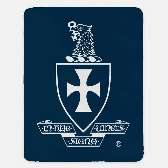 Sigma Chi XL 60x80 Blanket - Coat of Arms Deep Blue Throw Blankets