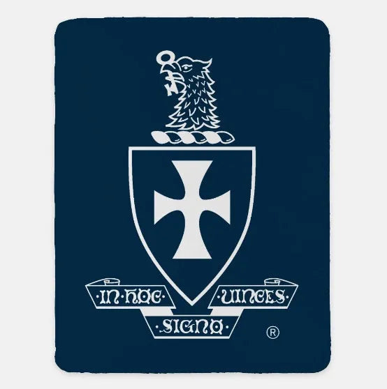 Sigma Chi XL 60x80 Blanket - Coat of Arms Deep Blue Throw Blankets