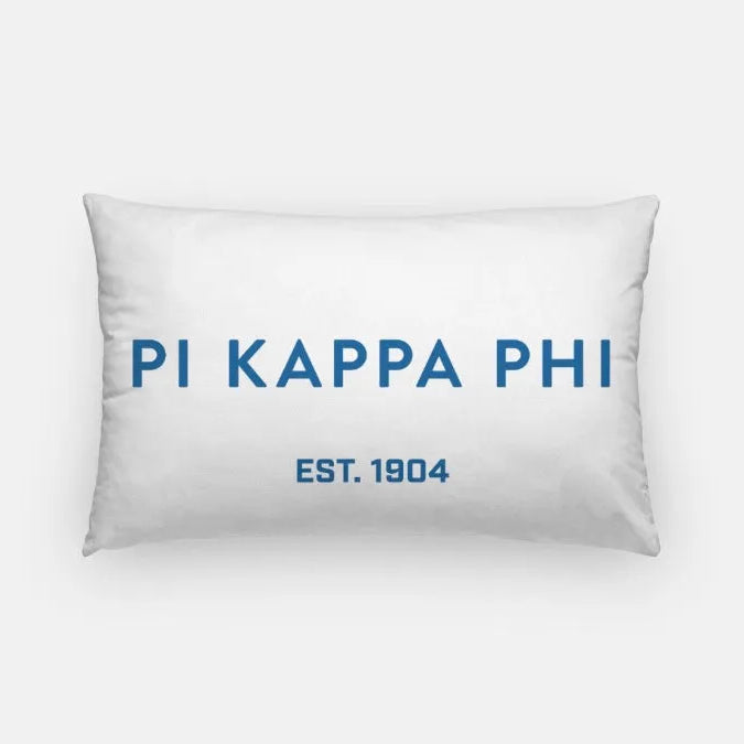 Pi Kappa Phi 1904 Lumbar Pillow Cover White Blue Pillow Covers