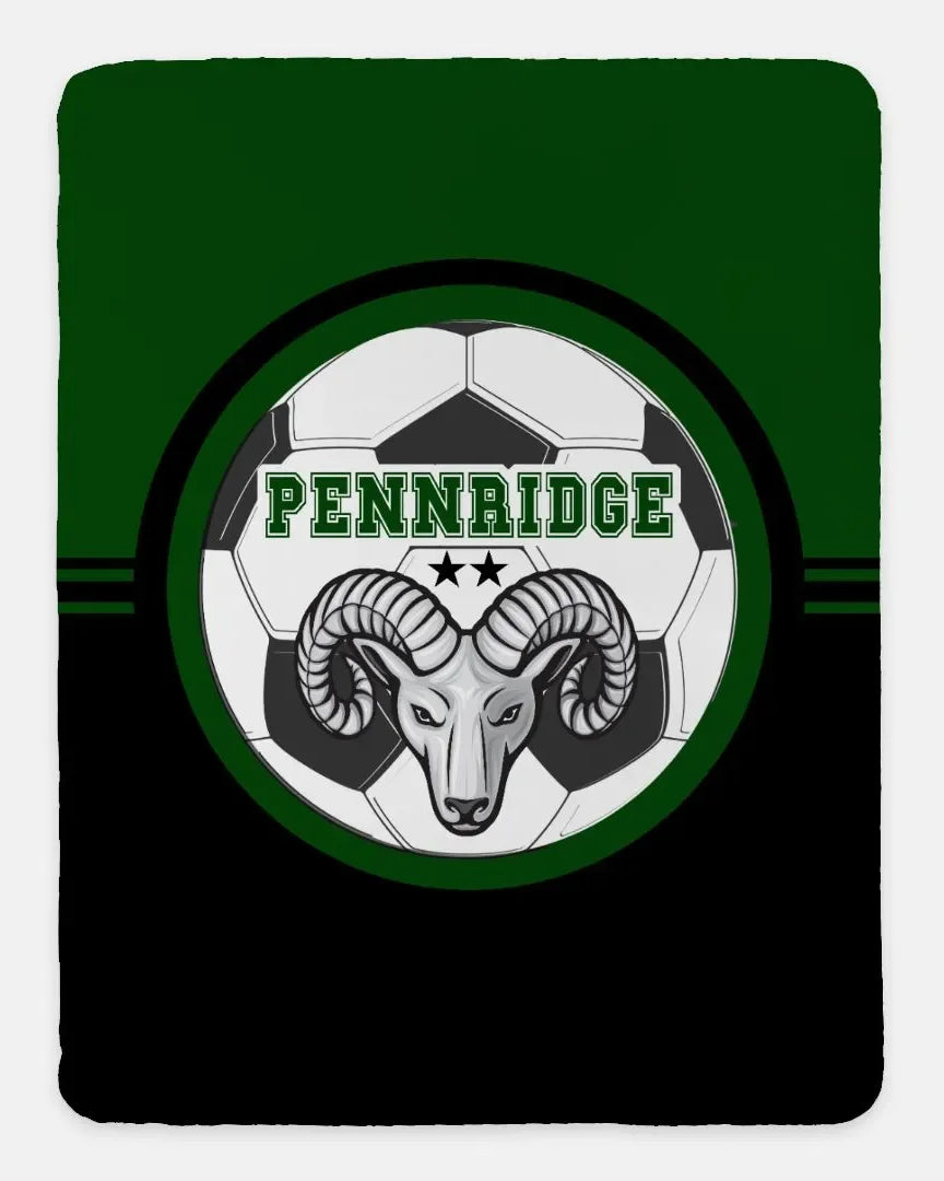 Pennridge Women's Soccer XL 60x80 Sherpa Blanket - Color Block Regular Throw Blankets