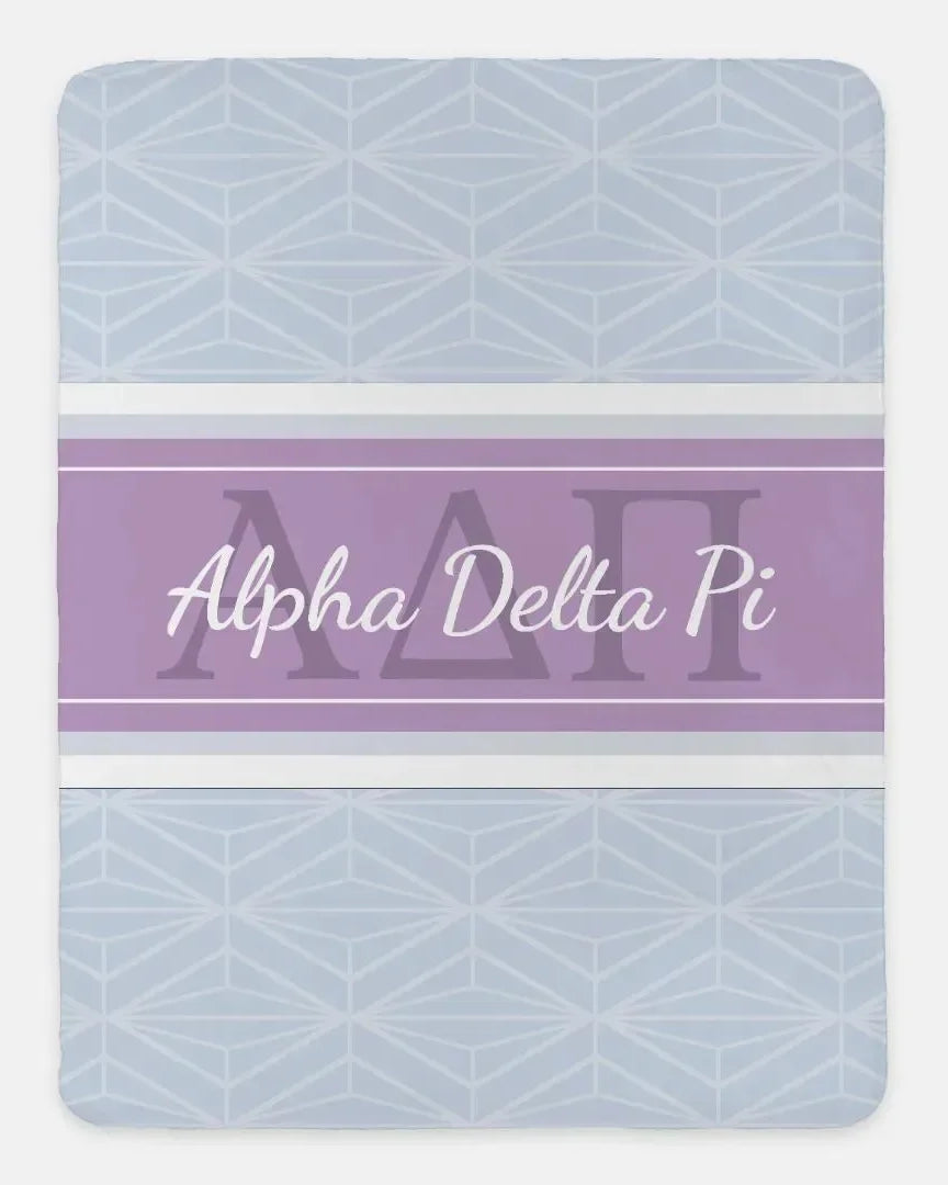 Alpha Delta Pi XL 60x80 Sherpa Throw Blanket - Diamond Horizon Throw Blankets