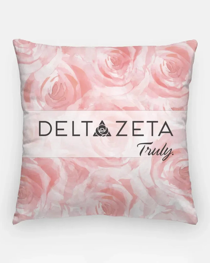 Delta Zeta 18" Roses Throw Pillow Cover Pillow Covers