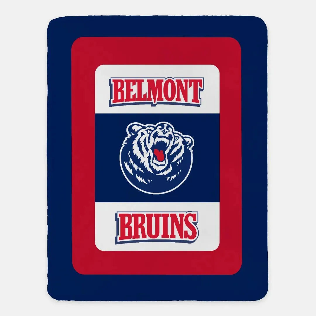 Belmont Bruins Classic Sherpa Blanket XL 60"x80" Throw Blankets