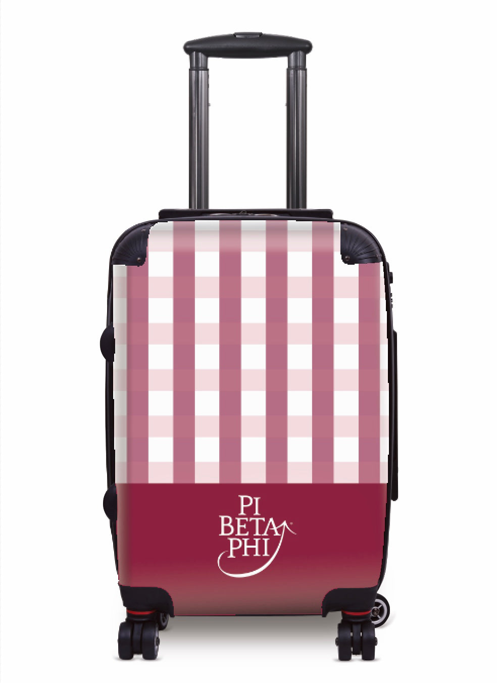 Pi Beta Phi Carry-on Suitcase - Gingham Wine Suitcases