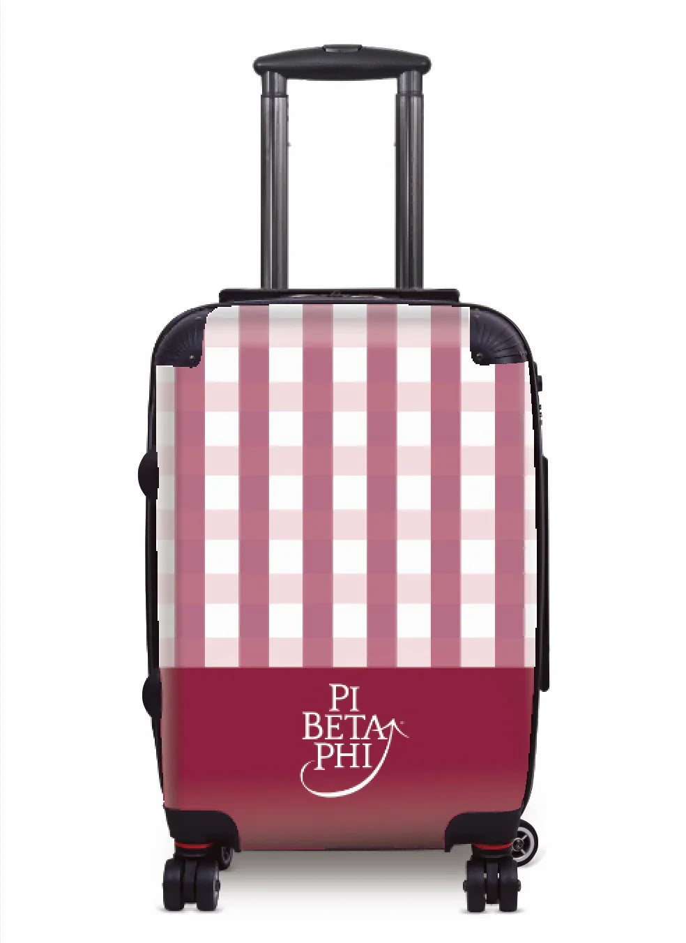 Pi Beta Phi Carry-on Suitcase - Gingham Wine Suitcases