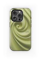 Kappa Delta iPhone 16, 15, 14 Mobile Phone Case - Olive Swirl Gloss Mobile Phone Cases
