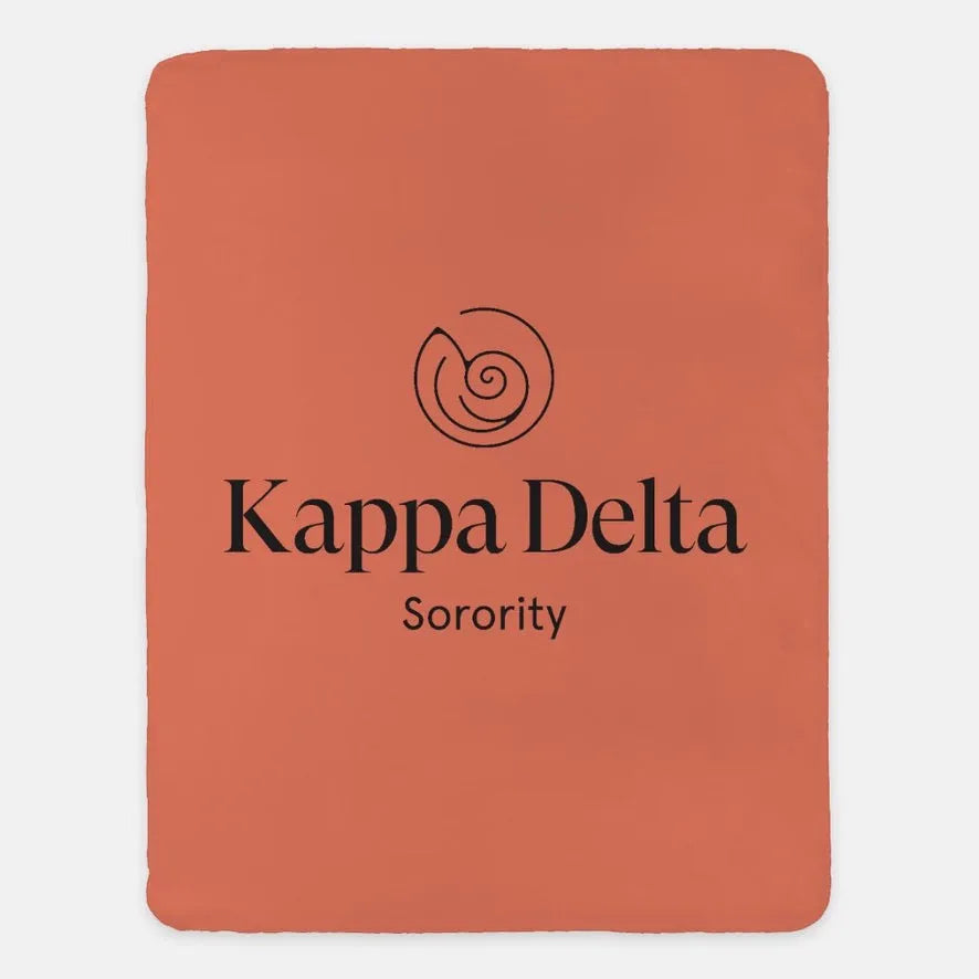 Kappa Delta XL 60x80 Traditional Sherpa Throw Blanket Coral Throw Blankets