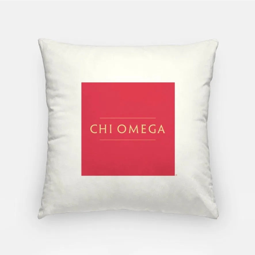 Chi Omega Traditional 18" Throw Pillow Cover Cream Cardinal Chi Omega Pillow Covers