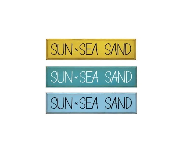 Sun. Sea. Sand. Wood Sign - 9"x36" Wall Art & Signs