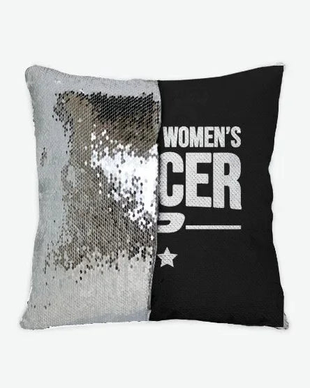 Pennridge Women's Soccer Traditional Sequin Pillow Cover Black Silver Pillow Covers