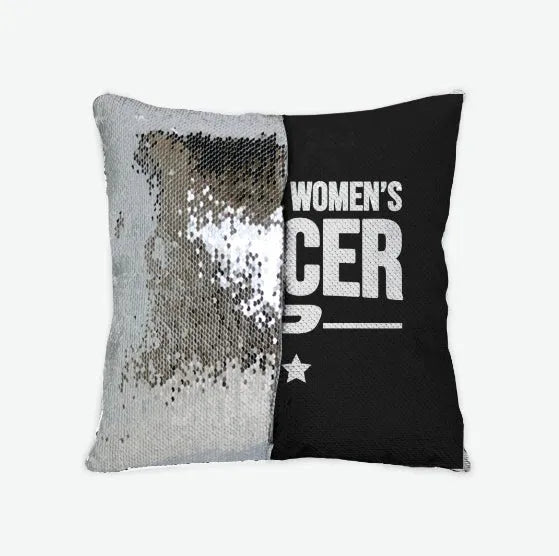 Pennridge Women's Soccer Traditional Sequin Pillow Cover Black Silver Pillow Covers