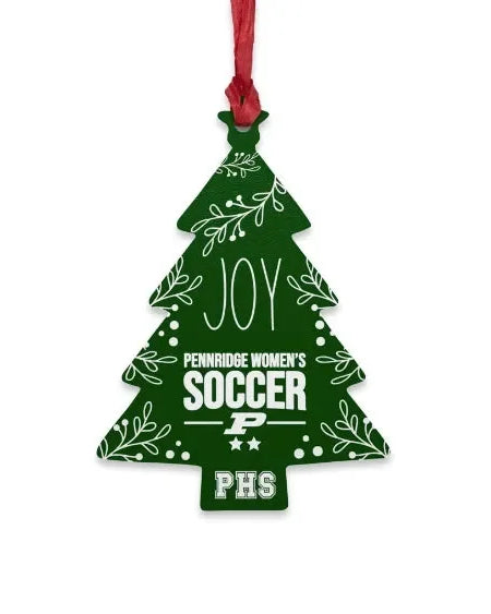 Pennridge Women's Soccer Magnetic Wood Christmas Tree Ornament Holiday Ornaments