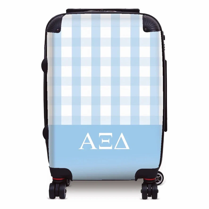Alpha Xi Delta Carry-on Suitcase - Gingham Suitcases