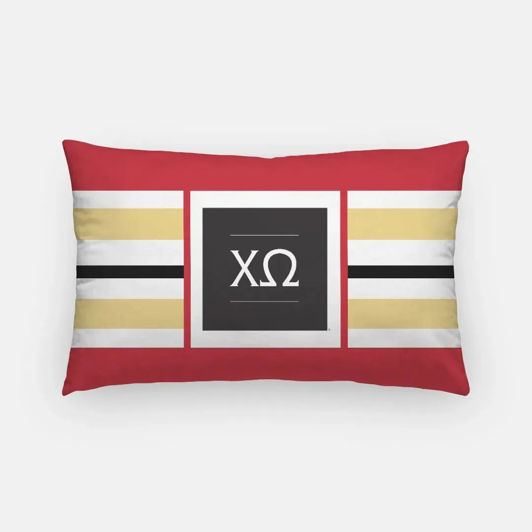 Chi Omega Greek Letters Lumbar Pillow Cover Pillow Covers