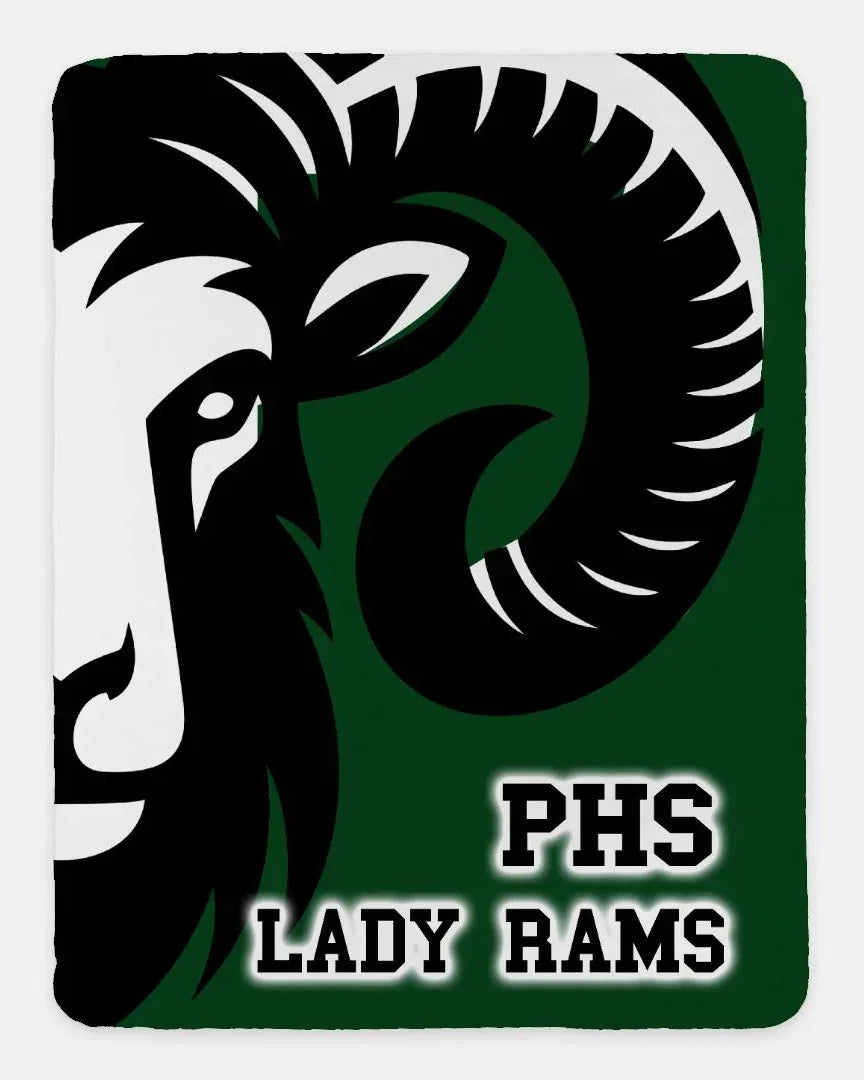 PHS Lady Rams Silhouette XL 60x80b Sherpa Blanket Default Title Blankets