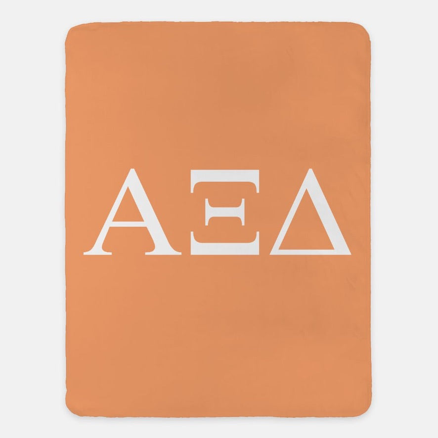Alpha Xi Delta XL 60x80 Sherpa Throw Blanket - Greek Letters | AXiD