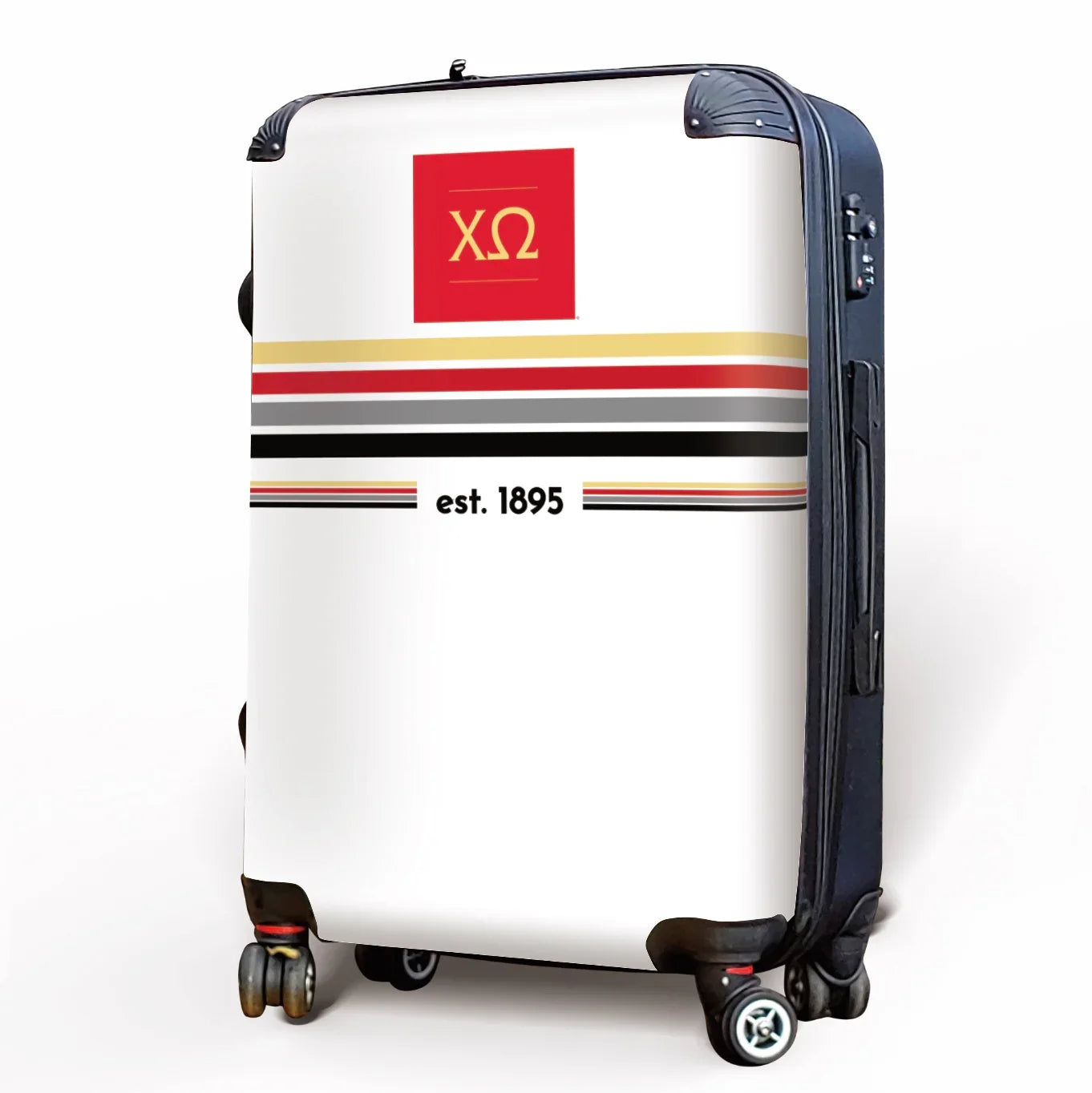 Chi Omega Carry-on Suitcase - Preppy Stripes Suitcases