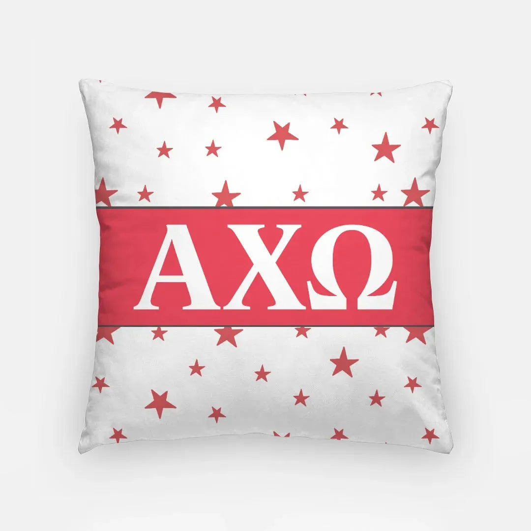 Alpha Chi Omega 18" Throw Pillow Cover - Scarlet Stars Pillow Covers