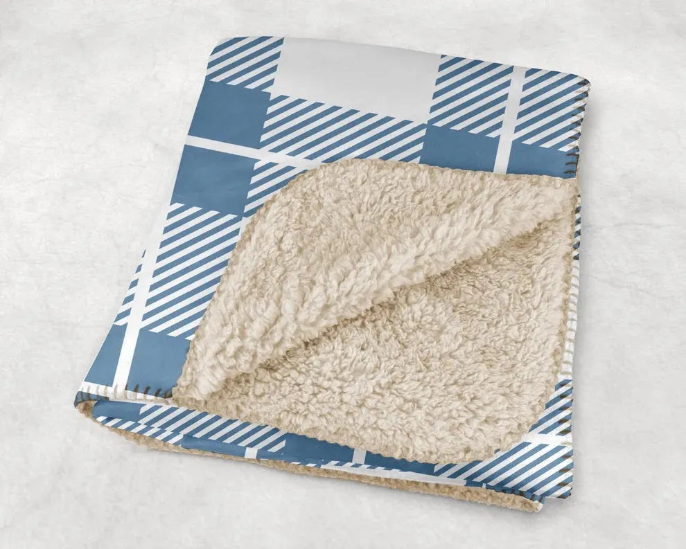 Sigma Delta Tau XL 60x80 Sherpa Throw Blanket - Plaid Throw Blankets