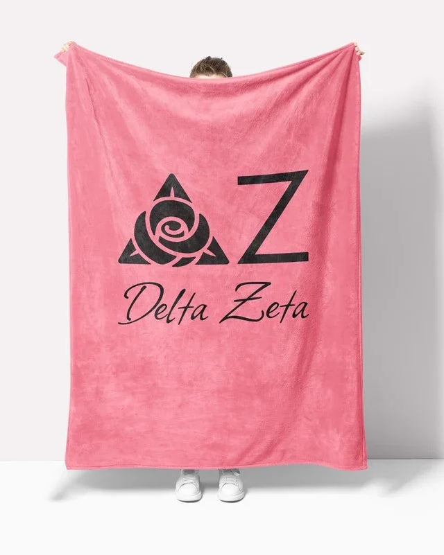 Delta Zeta Pink Sherpa Blanket XL 60x80| Official DZ Gift Shop