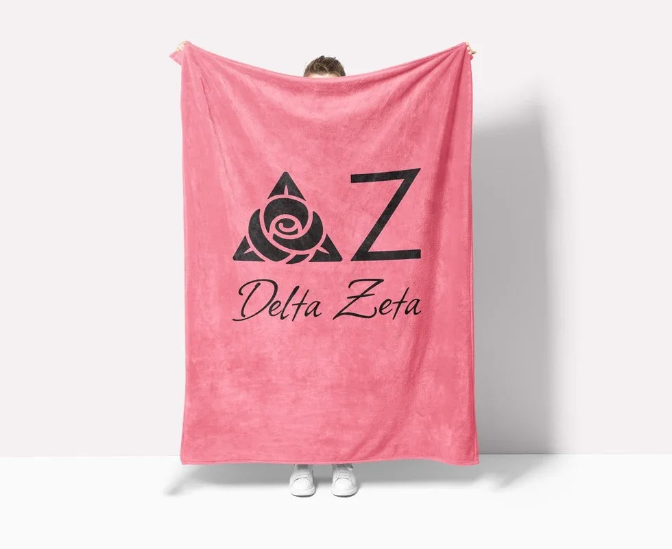 Delta Zeta Pink Sherpa Blanket XL 60x80| Official DZ Gift Shop