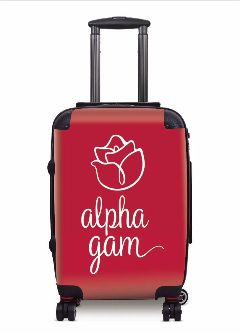 Alpha Gam Carry-on Suitcase -Rose Red Suitcases