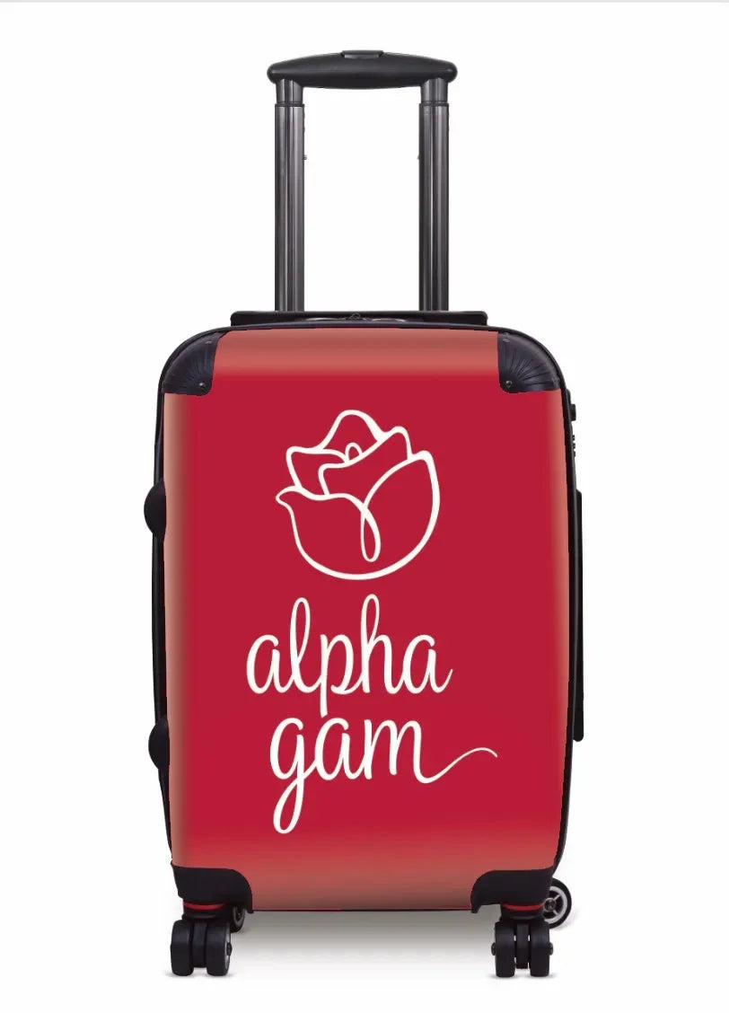 Alpha Gam Carry-on Suitcase -Rose Red Suitcases
