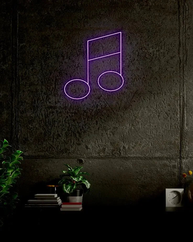 Music Note LED Neon Sign w/ Dimmer Neon Signs