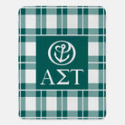 Alpha Sigma Tau XL 60x80 Plaid Sherpa Throw Blanket Throw Blankets