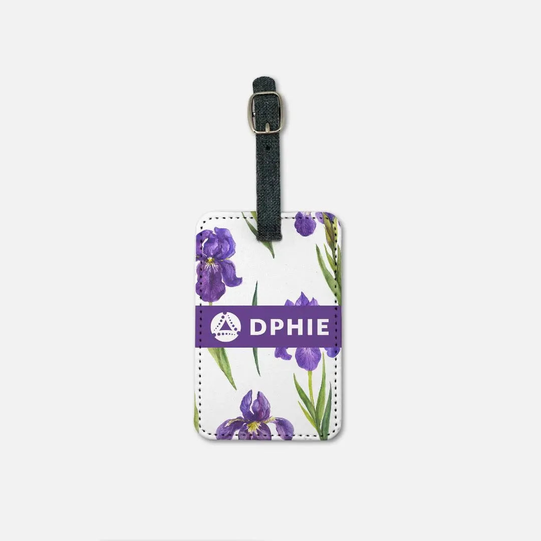 DPHIE Luggage Tag - Purple Iris Flowers (Set of 2) Luggage Tags