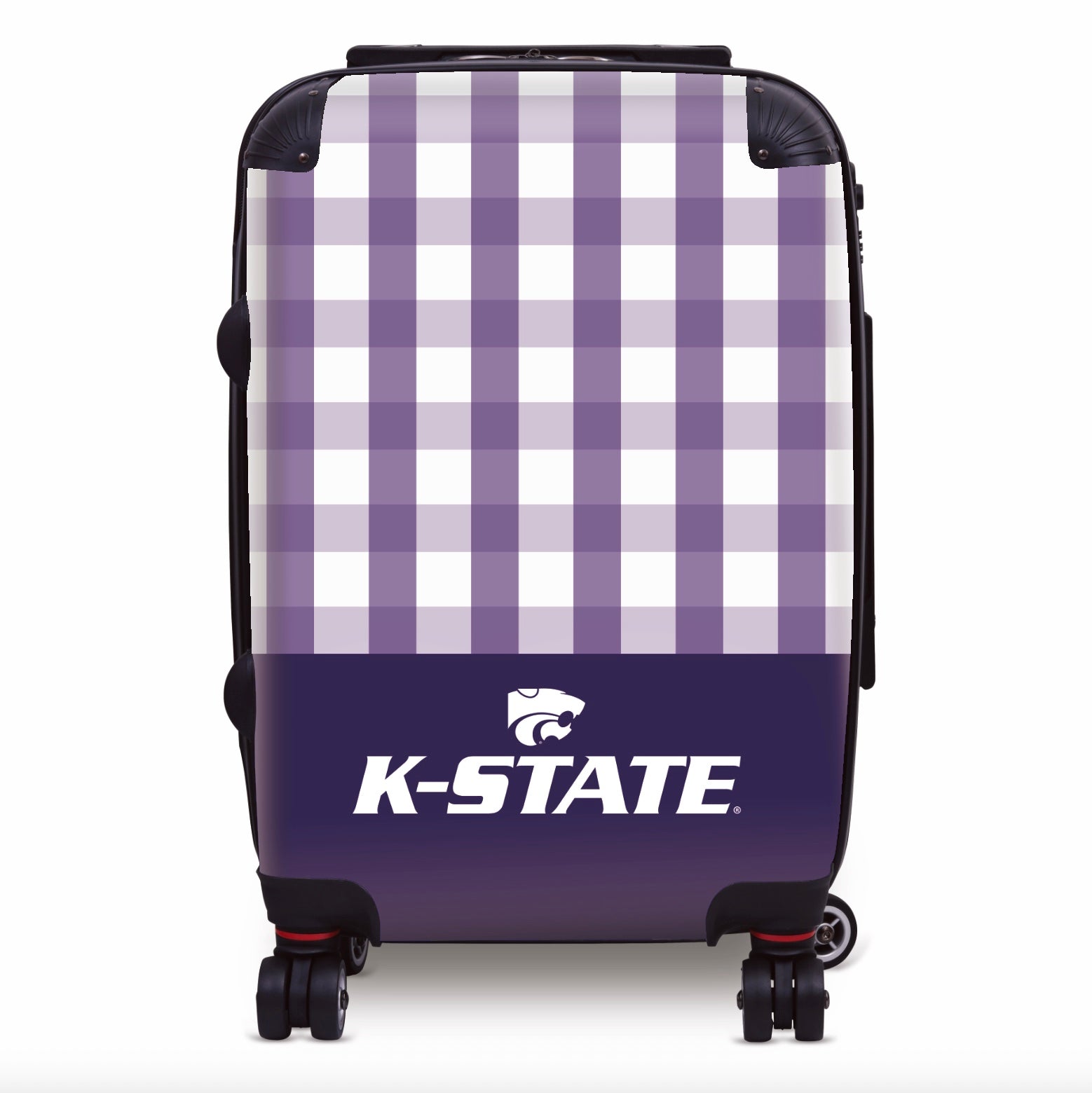 Kansas State University 20" Carry-On Suitcase Luggage - Gingham Suitcases