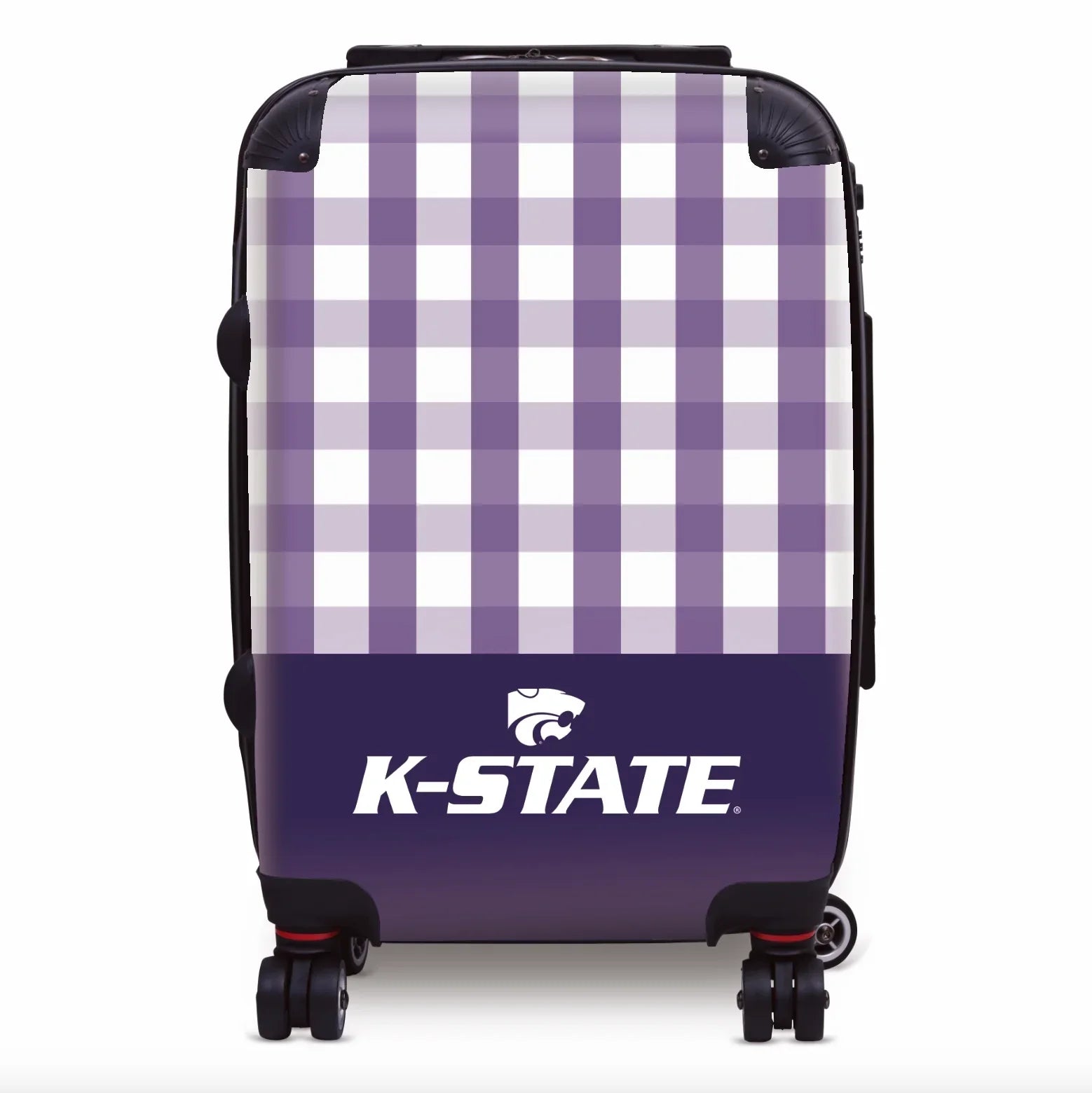 Kansas State University 20" Carry-On Suitcase Luggage - Gingham Suitcases