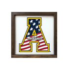 Appalachian State University 12x12 Wood Framed Sign - Heroes Day Mark Walnut Stain Wall Art & Signs
