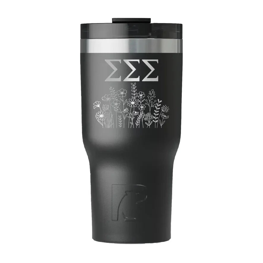 Tri Sigma RTIC 20 oz Essential Ceramic Lined Tumbler - Wildflowers