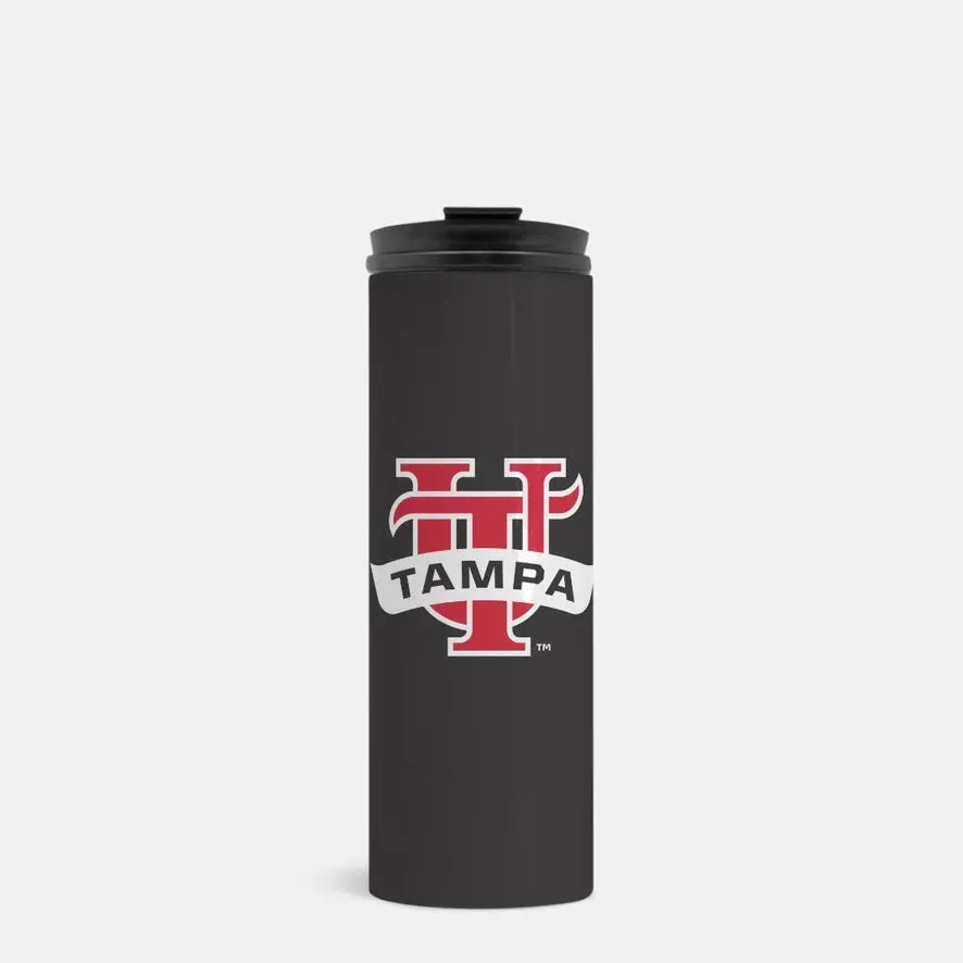 University of Tampa Thermal Tumbler 16 oz. - UTampa Banner Black White Drinkware