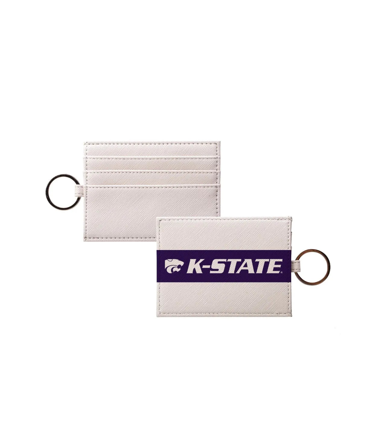 Kansas State University Keychain Card Holder - K-State Modern Stripes Purple Travel Wallet