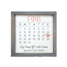 Gamma Phi Beta Personalized Big Little Calendar Framed Sign - 12x12