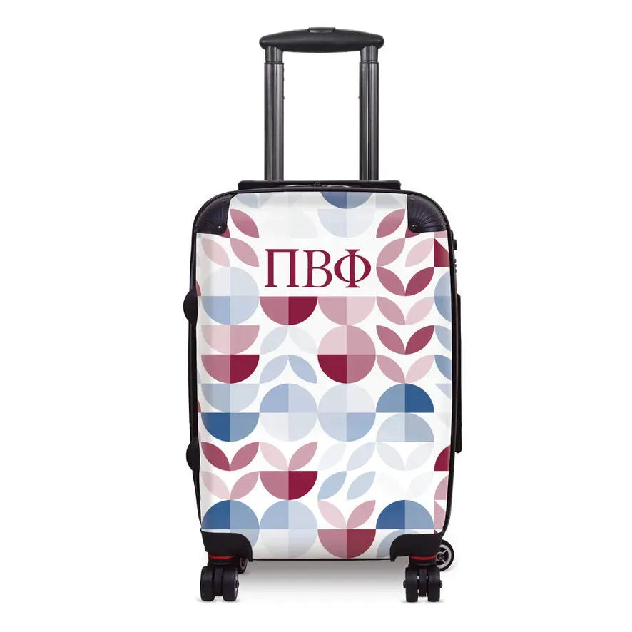 Pi Beta Phi Carry-on Suitcase - Geo Petals White Suitcases